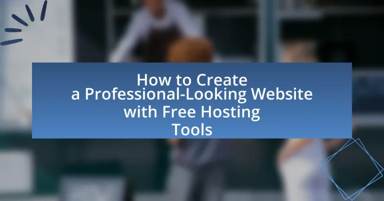 How to Create a Professional-Looking Website with Free Hosting Tools