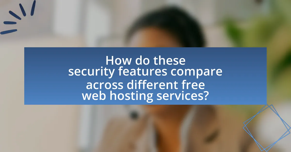 How do these security features compare across different free web hosting services?