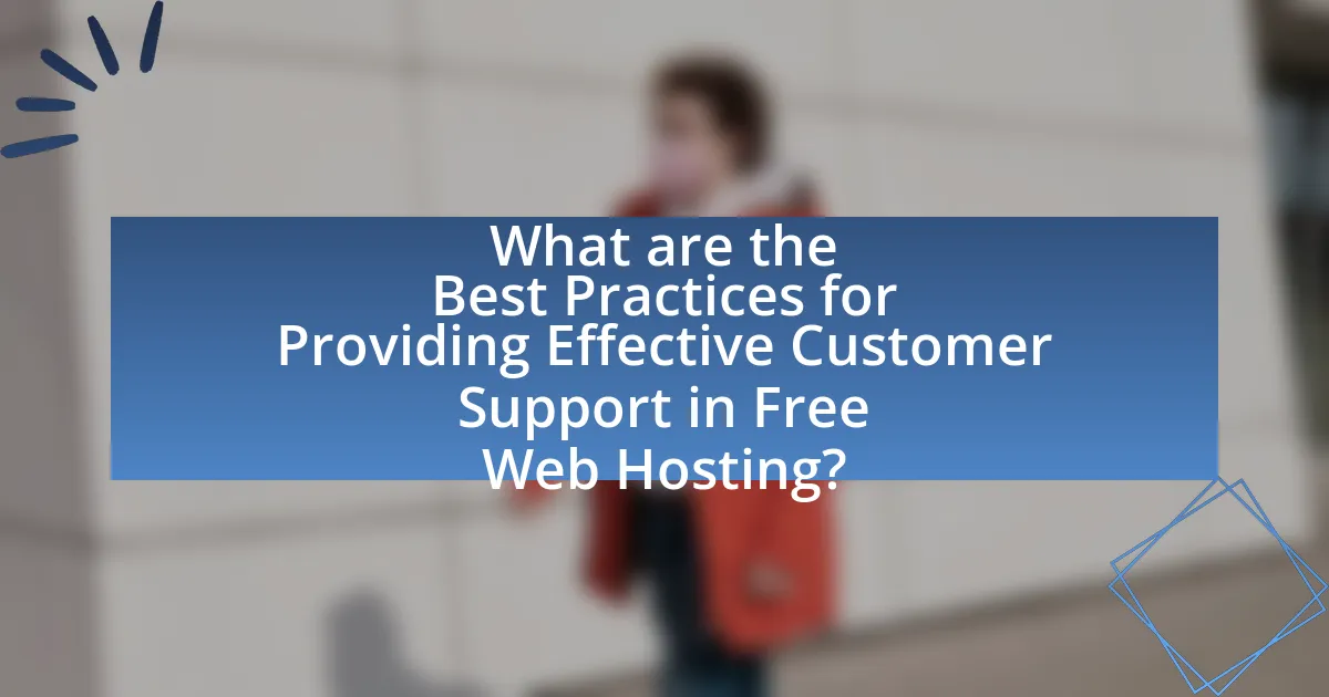 What are the Best Practices for Providing Effective Customer Support in Free Web Hosting?