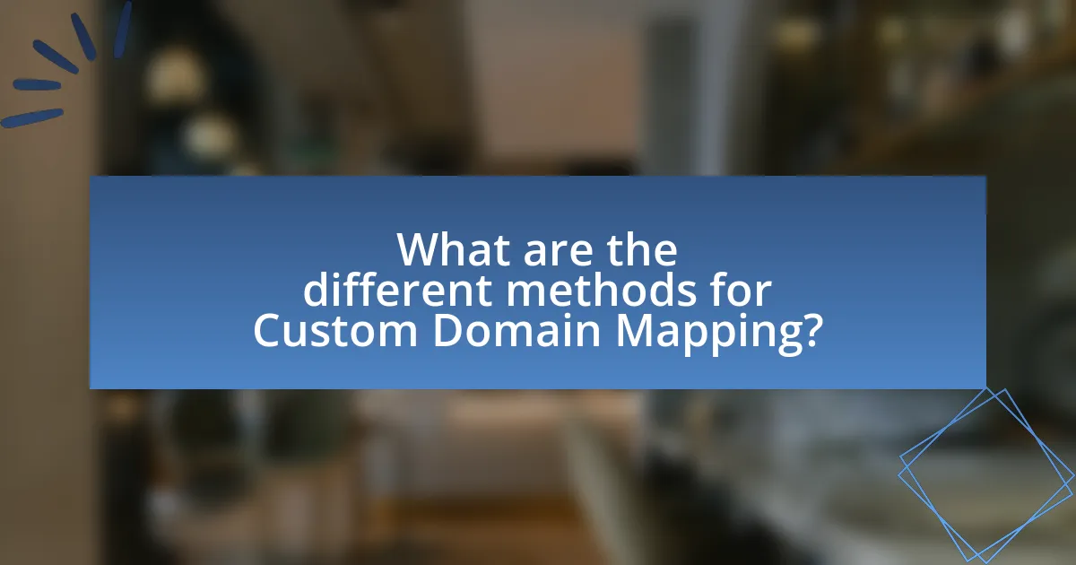What are the different methods for Custom Domain Mapping?
