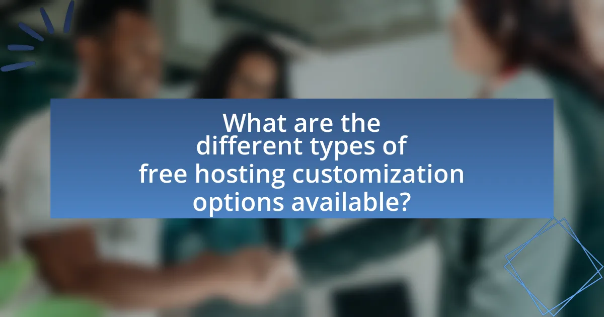 What are the different types of free hosting customization options available?