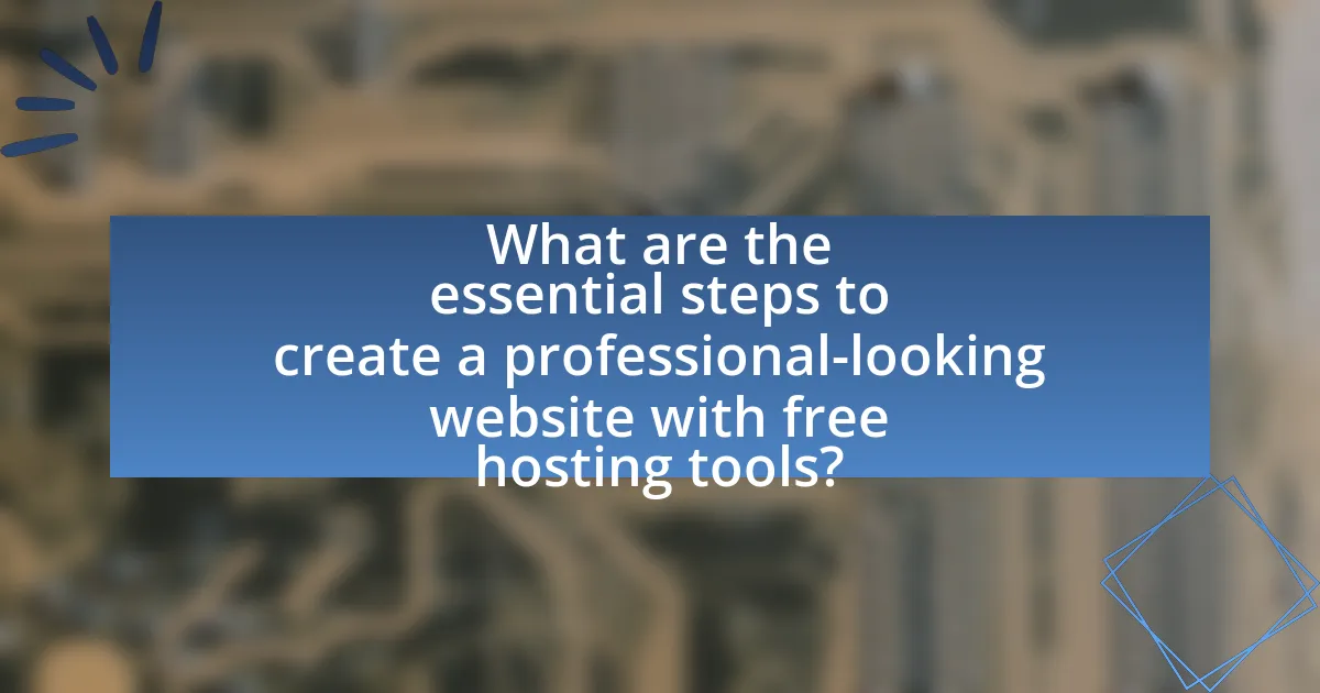 What are the essential steps to create a professional-looking website with free hosting tools?
