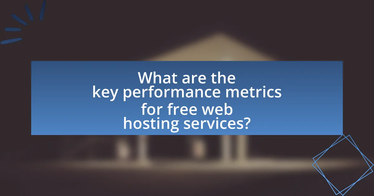 What are the key performance metrics for free web hosting services?