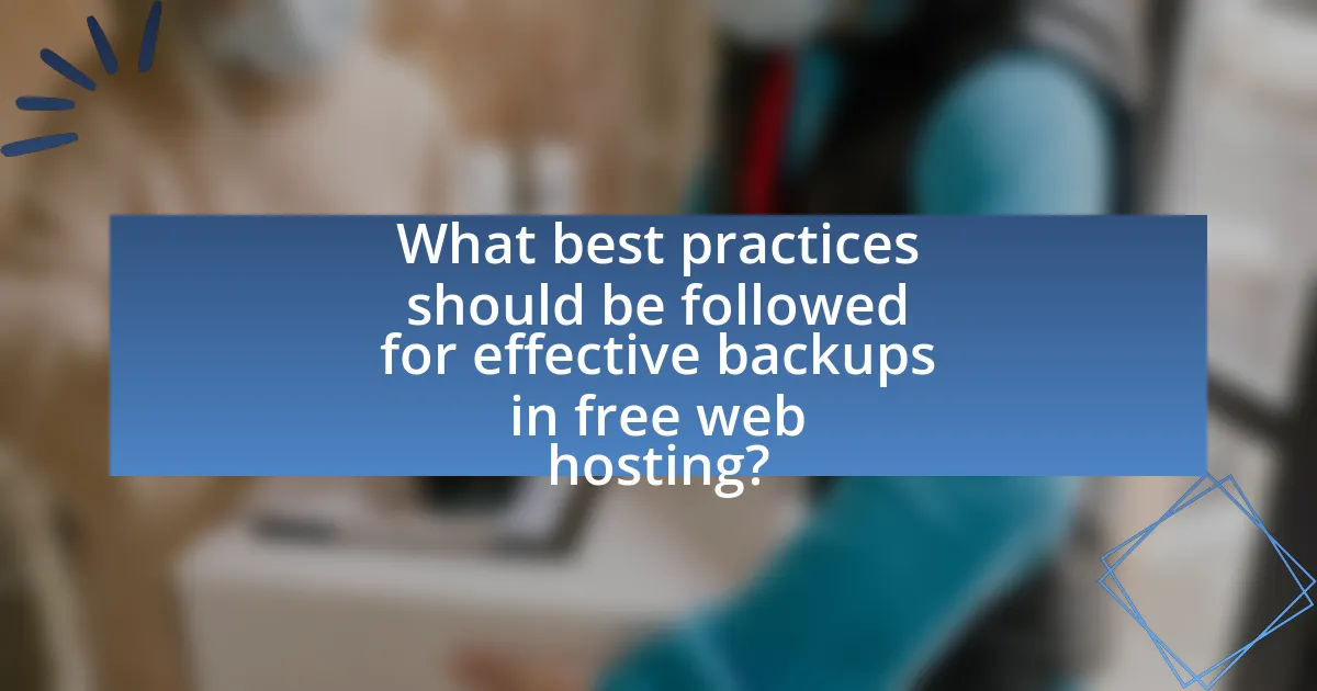 What best practices should be followed for effective backups in free web hosting?