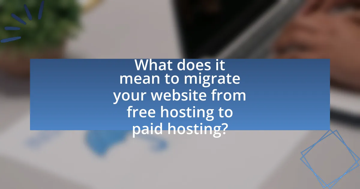 What does it mean to migrate your website from free hosting to paid hosting?