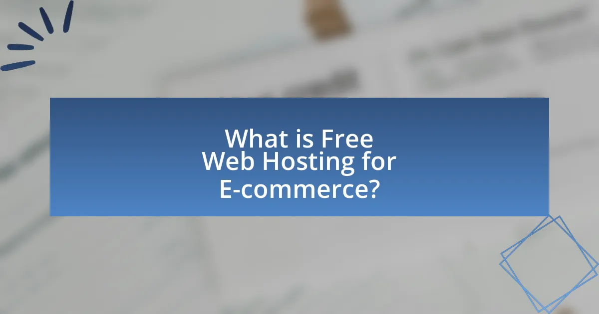 What is Free Web Hosting for E-commerce?
